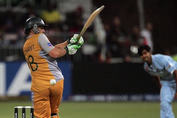 Australia's batsman Adam Gilchrist misse
